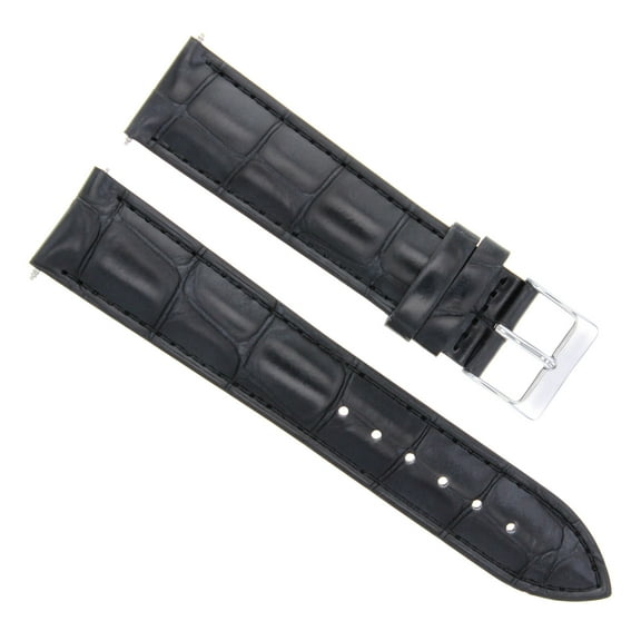 22MM LEATHER WATCH BAND STRAP FOR BULOVA PRECISIONIST 96A118 96B107 96B158 BLACK