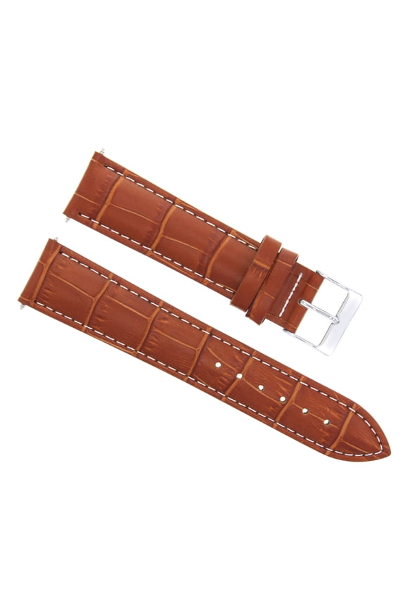 22MM LEATHER WATCH BAND STRAP FOR CITIZEN ECODRIVE WATCH BL5250-02L TAN WHITE ST