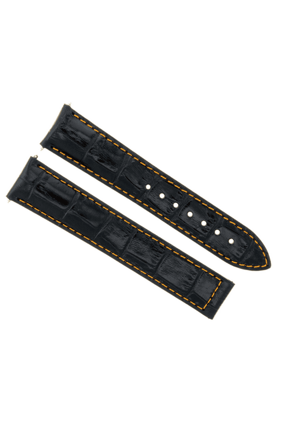 22MM LEATHER WATCH BAND STRAP FOR IWC PILOT PORTUGUESE DEPLOY CLASP BLACK OS