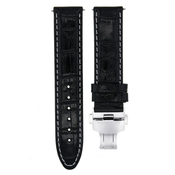 22MM LEATHER WATCH STRAP BAND CLASP FOR TAG CARRERA MONACO FORMULA 1 BLACK WS