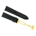 thumbnail image 1 of 22MM LEATHER WATCH STRAP BAND DEPLOYMENT CLASP FOR TISSOT PRC200 1853 BLACK GOLD, 1 of 2