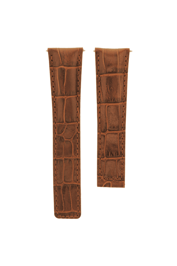 22MM LEATHER WATCH STRAP BAND DEPLOYMENT CLASP FOR TAG HEUER MONACO BROWN