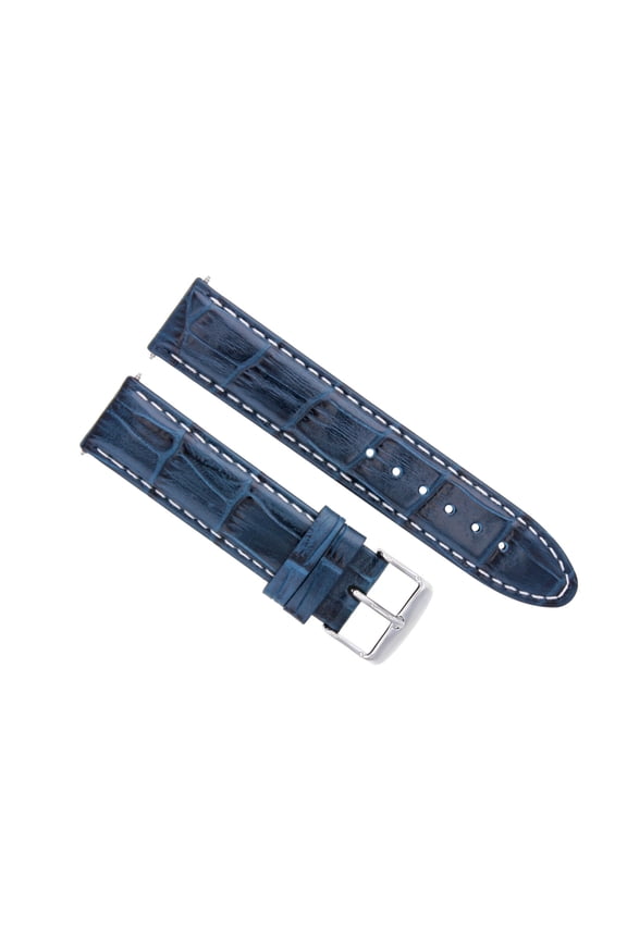 22MM LEATHER WATCH STRAP BAND FOR 45.5MM OMEGA SEAMASTER PLANET OCEAN BLUE WS