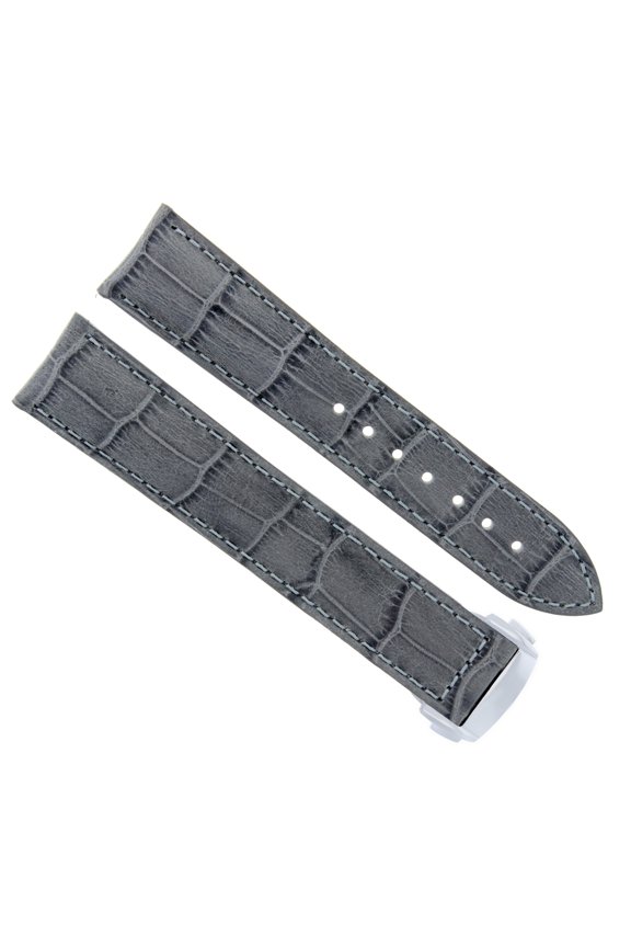 22MM LEATHER WATCH STRAP BAND FOR OMEGA SEAMASTER PLANET OCEAN GRAY