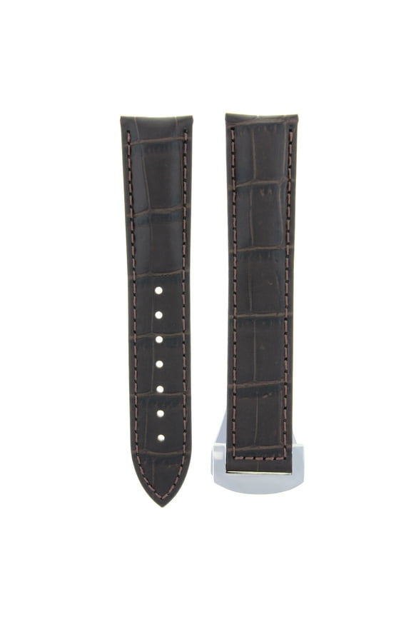 22MM LEATHER WATCH STRAP BAND FOR ORIS ARTIX CHRONO WATCH DEPLOY CLASP D/BROWN