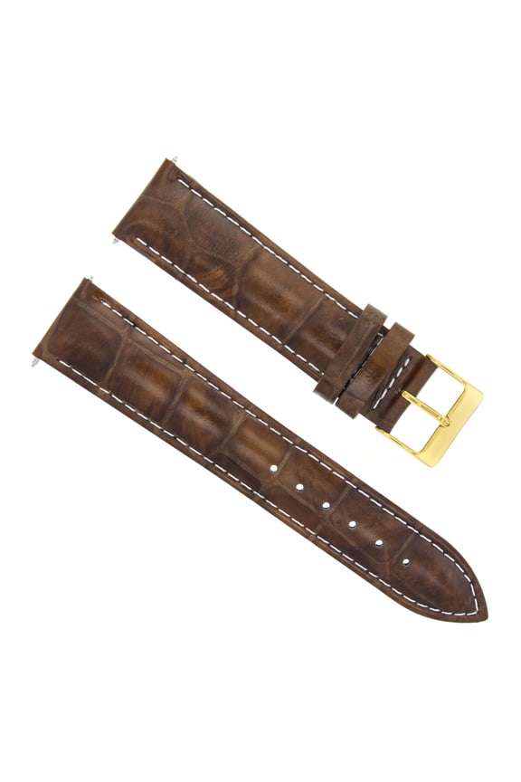 22MM LEATHER WATCH STRAP BAND FOR TAG HEUER CARRERA MONACO LIGHT BROWN WS GOLD