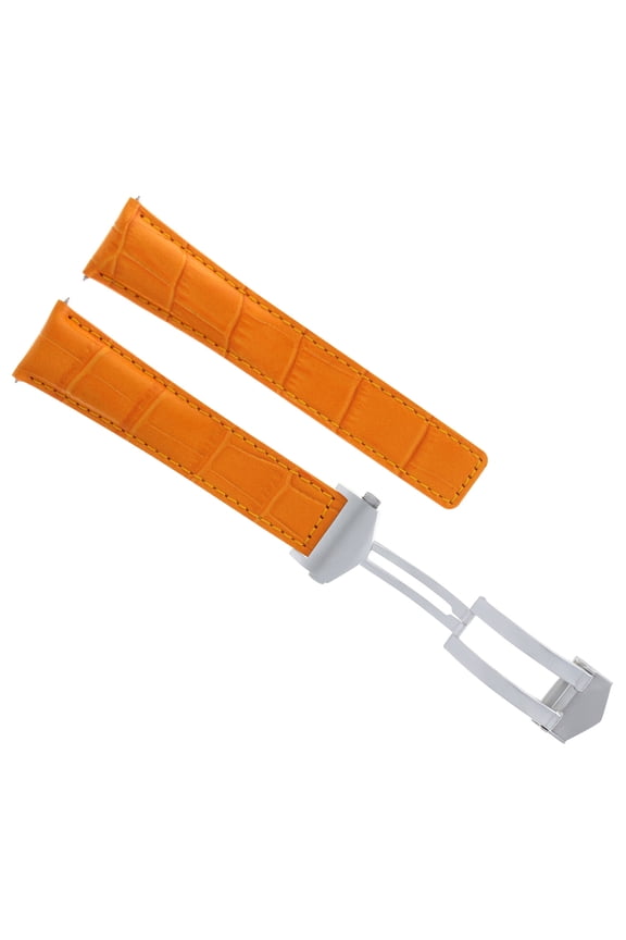 22MM MONACO LEATHER WATCH BAND STRAP FOR TAG HEUER CARRERA MONACO FORMULA ORANGE