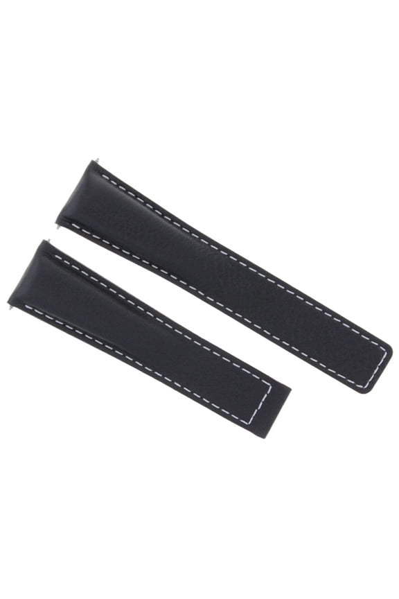 22MM MONACO LEATHER WATCH BAND STRAP SMOOTH FOR TAG HEUER CARRERA WATCH BLACK WS