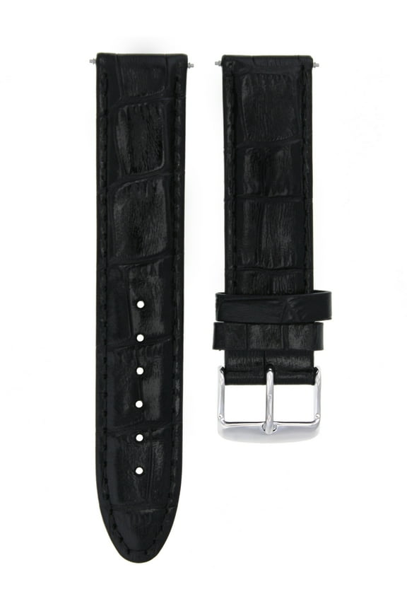 22MM PREMIUM LEATHER WATCH STRAP BAND FOR OMEGA SEAMASTER PLANET OCEAN BLACK