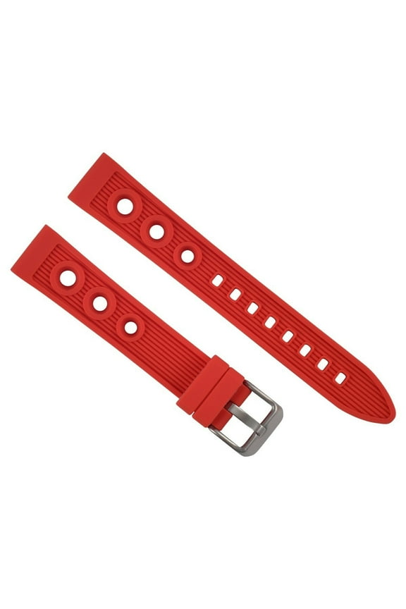 22MM RUBBER DIVER BAND STRAP FOR 45MM OMEGA SEAMASTER PLANET OCEAN WATCH RED