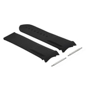 22mm Rubber Diver Watch Band Strap 45mm, Black, Compatible With Omega Seamaster Planet Ocean Curved