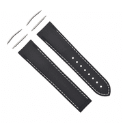 22MM RUBBER DIVER STRAP BAND FOR OMEGA SEAMASTER PLANET OCEAN CURVED END BLACK WS