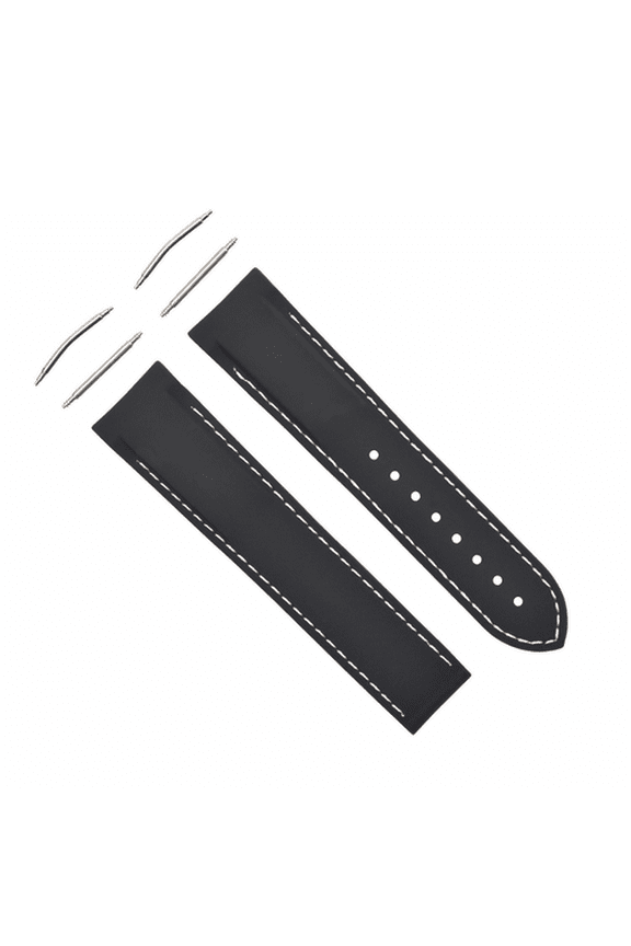 22MM RUBBER DIVER STRAP BAND FOR OMEGA SEAMASTER PLANET OCEAN CURVED END BLACK WS
