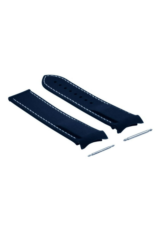 22MM RUBBER DIVER STRAP BAND FOR OMEGA SEAMASTER PLANET OCEAN CURVED END BLUE WS
