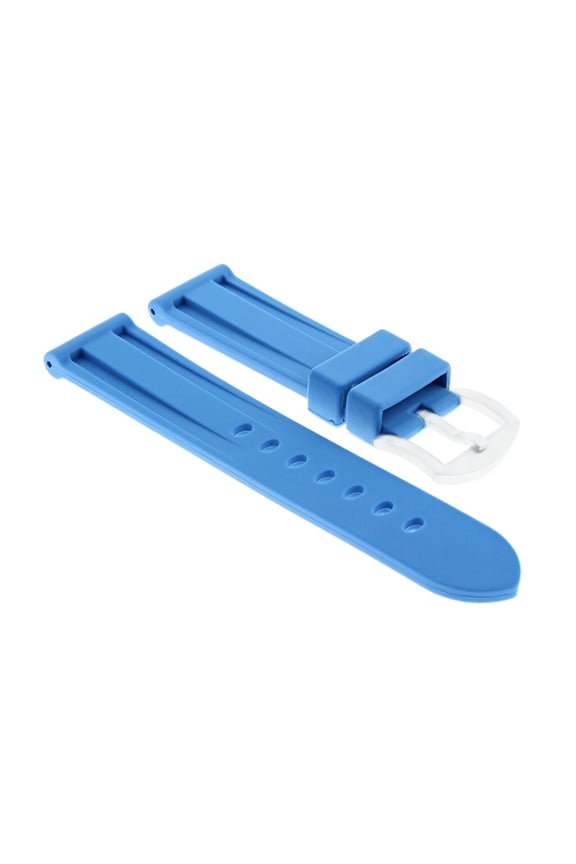 22MM RUBBER WATCH BAND STRAP FOR BREITLING NAVITIMER PILOT BENTLEY LIGHT BLUE