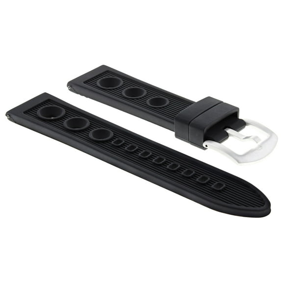 22MM RUBBER WATCH BAND STRAP FOR INVICTA 1326 GMT 11255 SIGNATURE II WATCH BLACK