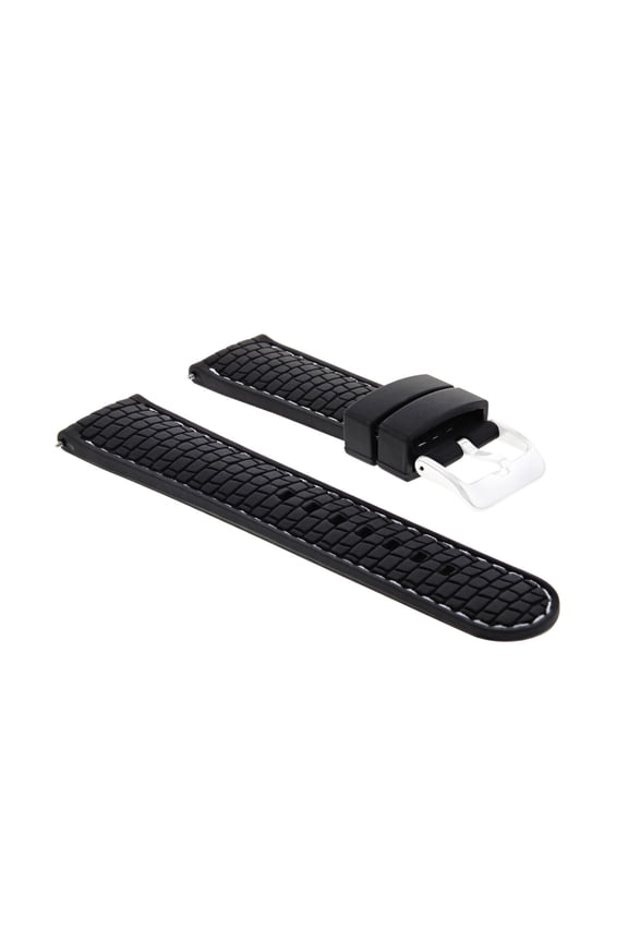 22MM RUBBER WATCH BAND STRAP FOR SEIKO SKX007, SKX009, SKX175, SKX176 BLACK WS