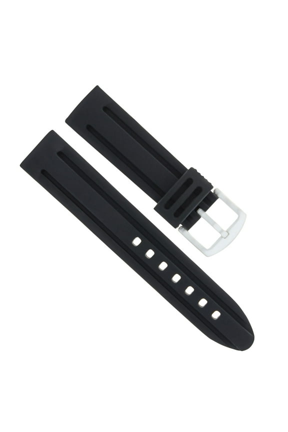 22MM RUBBER WATCH STRAP BAND FOR LUMINOX SENTRY A0201.BO BLACKOUT 0200 BLACK