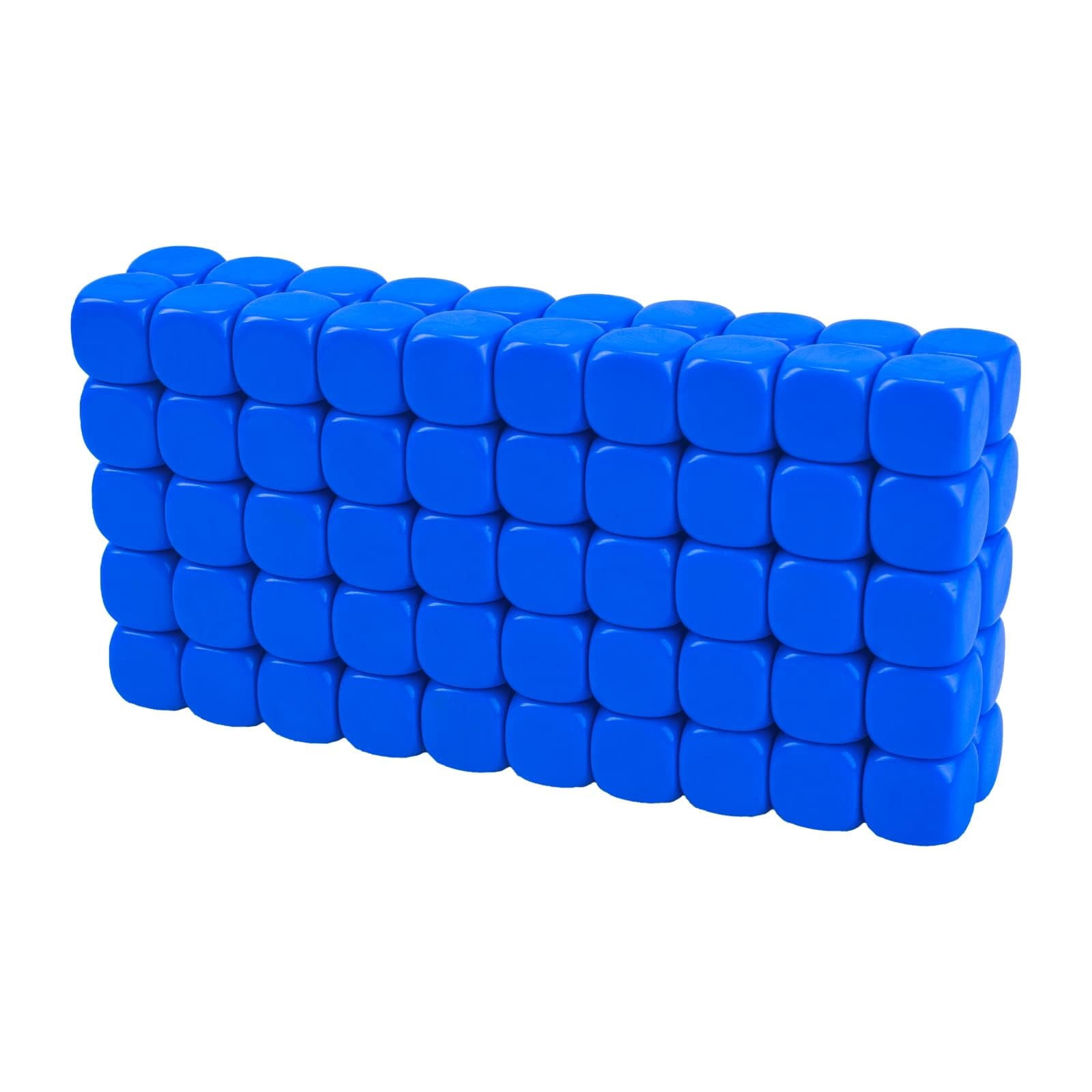 Lianshi Dés Vierges 22mm – Cubes à Faces Arrondies – Set De 10 Ou 100 – Enseignement, Création, Jeux