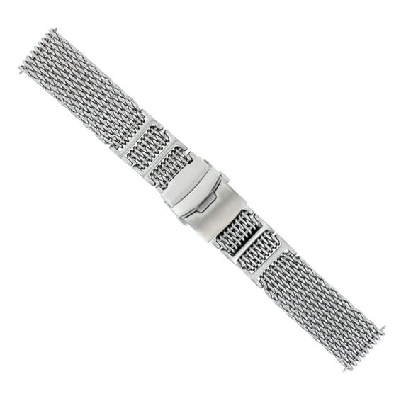 22MM SHARK MESH WATCH BAND STRAP BAND FOR BREITLING A13022 ADJUSTABLE LINK STEEL
