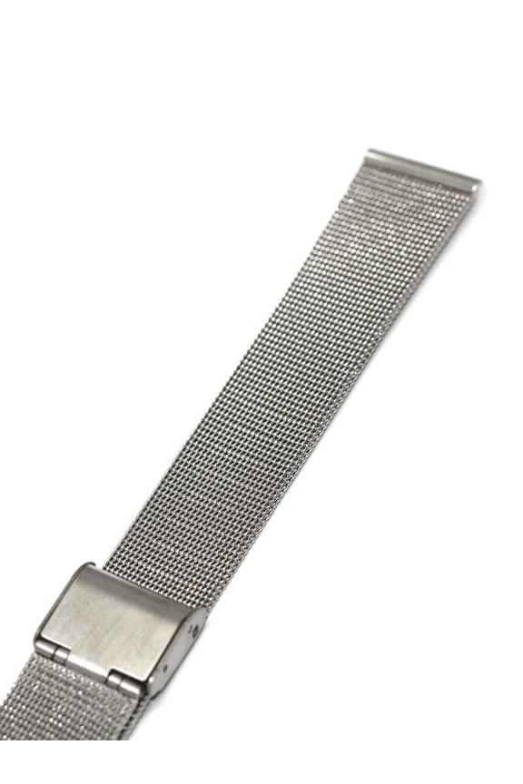 22MM SILVER STAINLESS STEEL MESH METAL BUCKLE WATCH BAND STRAP
