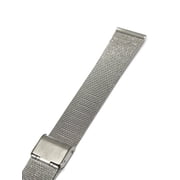 22MM SILVER STAINLESS STEEL MESH METAL BUCKLE WATCH BAND STRAP