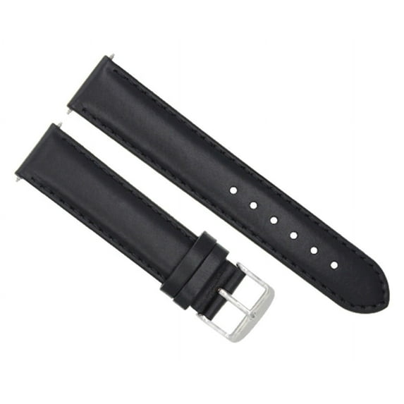 22MM SMOOTH LEATHER WATCH STRAP BAND FOR LONGINES HYDROCONQUEST WATERPROOF BLACK