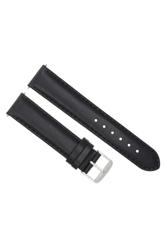 22MM SMOOTH LEATHER WATCH STRAP BAND FOR LONGINES HYDROCONQUEST WATERPROOF BLACK