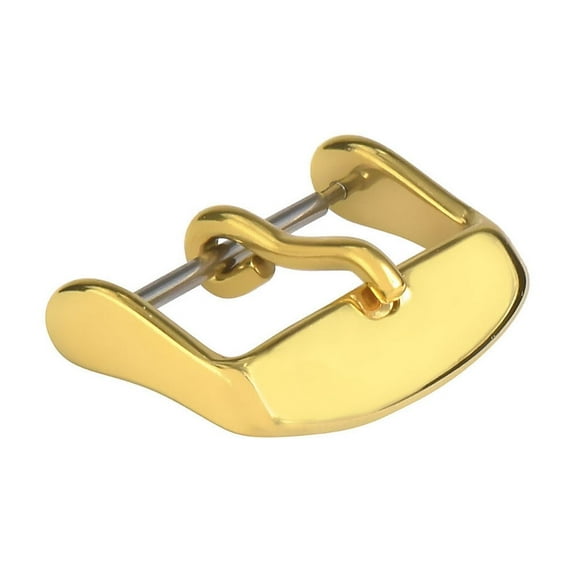 22MM WATCH BUCKLE CLASP PIN STYLE FOR LEATHER RUBBERWATCH BAND STRAP GOLD HEAVY