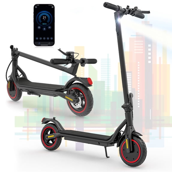 iScooter 500W Electric Scooter for Adults, Max 21 Mph & 21 Miles Commuter Escooter, 8.5" Pneumatic Tires Dual Braking Foldable Electric Scooters Teens(Free inner tube*1)