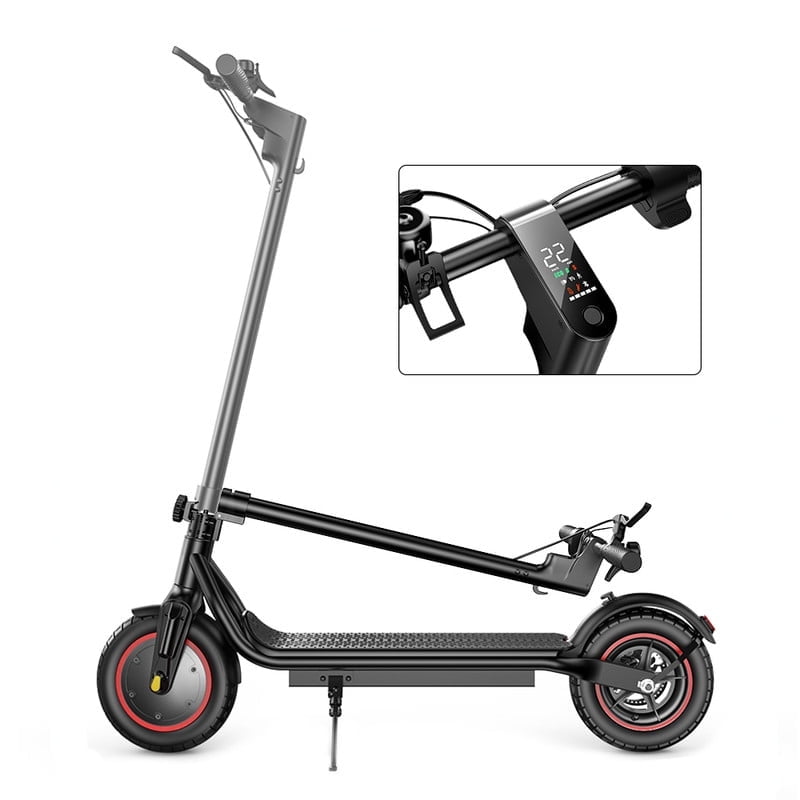 iScooter 500W Electric Scooter, Max 22 Mph & 23 Miles Commuter Escooter, 10" Pneumatic Tires Dual Braking Foldable Electric Scooters for AdultFree inner tube*1