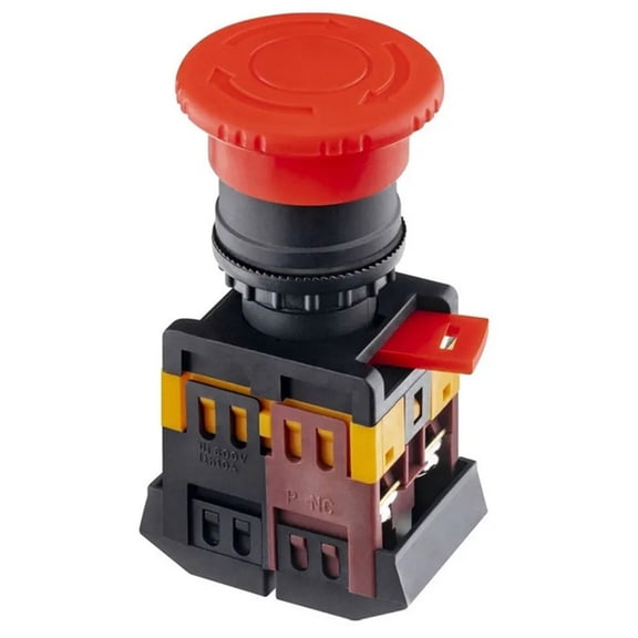 22Mm Apbb Exigent Stop Push Button 1No1Nc Red Mushroom Head E-Stop Switches 10A