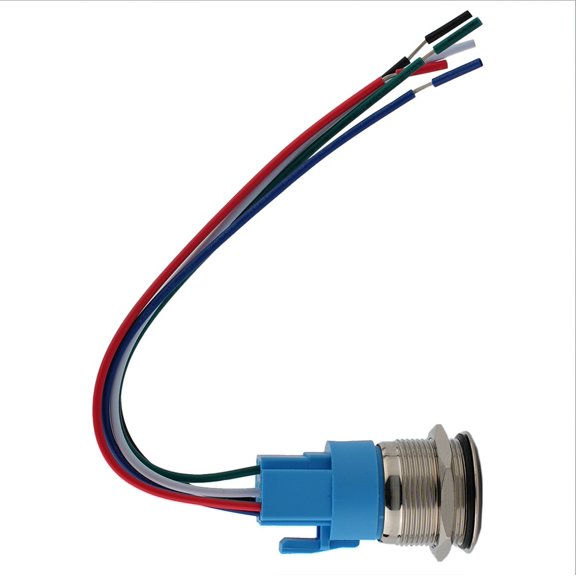 22Mm Latching Push Button Switch 12V Dc On Off Stainless Steel Led Self-Locking Red