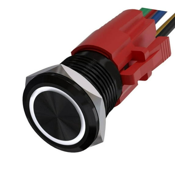 22Mm Metal Latching Push Button Switch 12V With Led Light Self-Locking ...