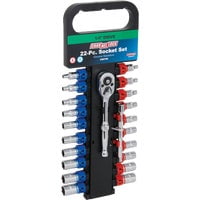 Channellock Products Standard/Metric 1/4" Drive 6-Point Shallow Socket Set (22-Piece)