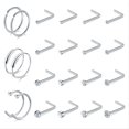 thumbnail image 1 of Briana Williams L Shape Silver Stainless Steel 18G Nose Piercing 0.31", 22 Pack, 1 of 5