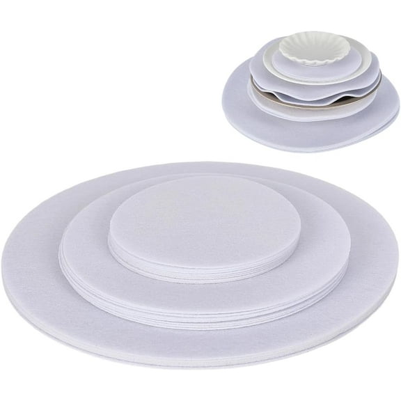 22PCS 3 Sizes Pans Pot Dish Separators White Reusable Soft Felt Plate Dividers Round Washable China Storage Protector Pads Mats for Organizing Stacking Protecting Cookware