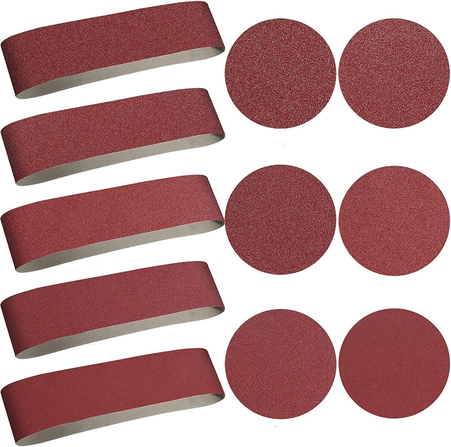 22PCS 4x36 in Sanding Belts Sander Belt& 6in PSA Self Adhesive Discs 80