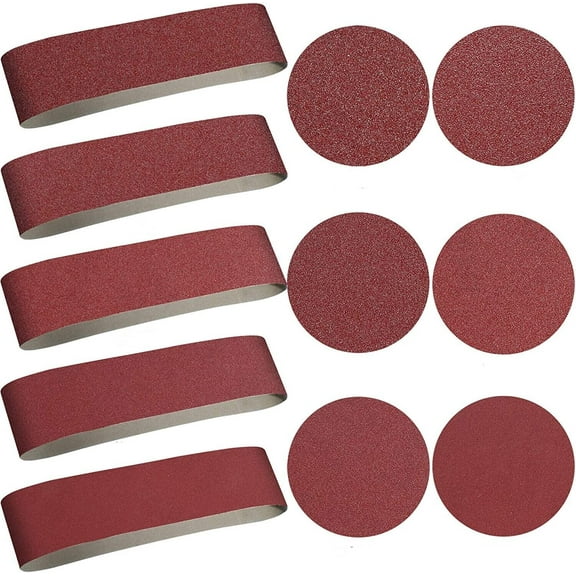 22PCS 4x36 in Sanding Belts Sander Belt& 6in PSA Self Adhesive Discs 80-400 Grit