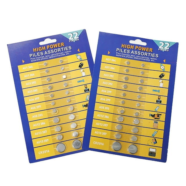 22PCS Button Cell Batteries Coin Cell Battery for Toy, Keys Watch