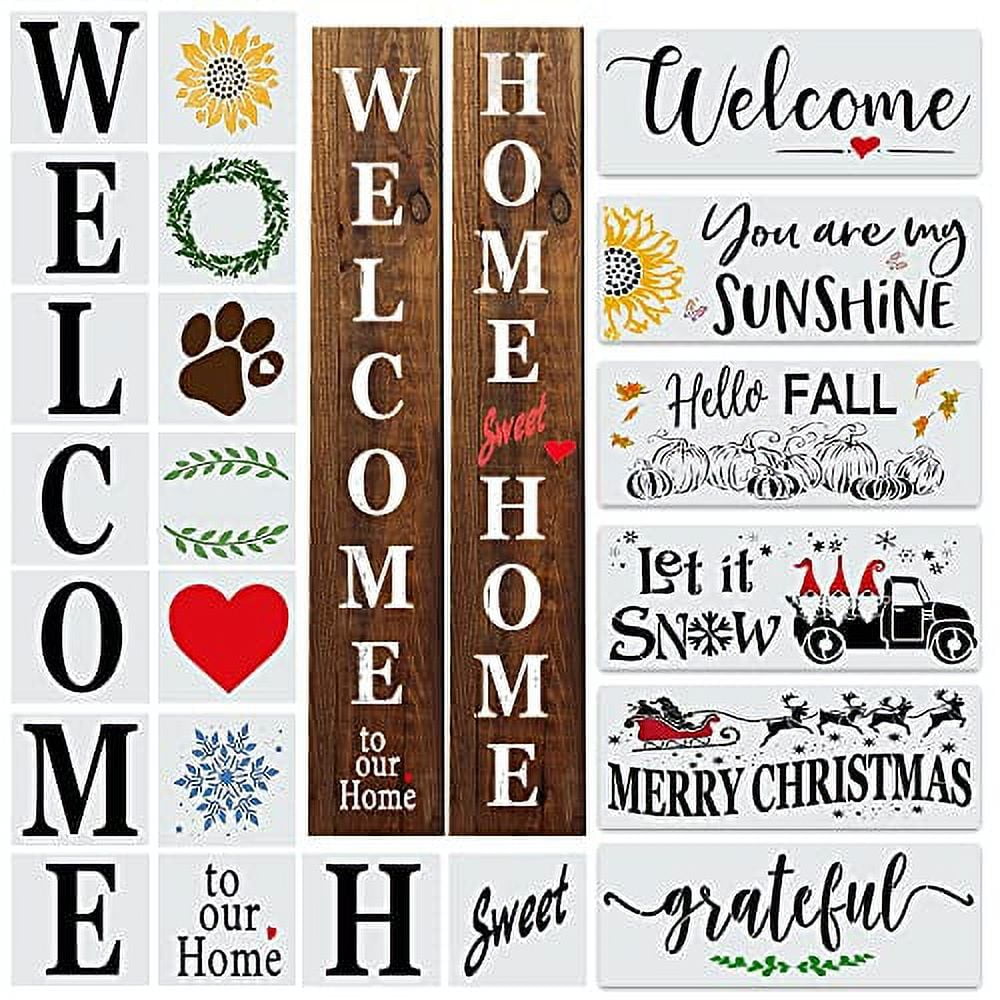 Vertical Welcome Stencil - Makely