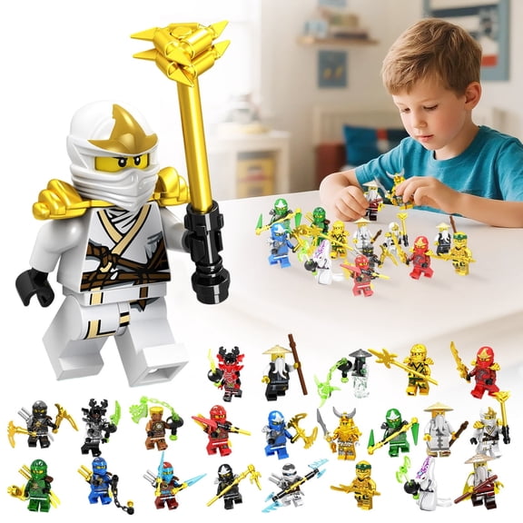 22PCS Ninja Building Blocks Minifigure Set 1.77Inch Ninja,Character Action Figures Model Creative Collection Toy Set for Kids,Boys,and Enthusiasts