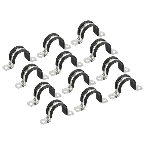 22Pack 1-3/16" Cable Clamp U Shape Stainless Steel Rubber Cushioned Pipe Strap