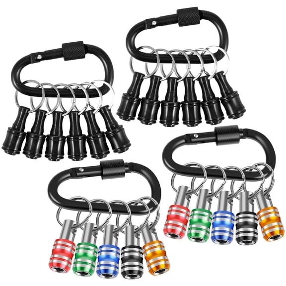 22Pcs 1/4 Inch Hex Shank Screwdriver Bit Holder Aluminum Alloy Bit Holder Keychain Sturdy Quick Change Drill Bit Socket Adapter 500g Weight Capacity for Screwdriver Bit