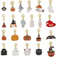 thumbnail image 1 of 22Pcs 22 Styles Halloween Theme Alloy Enamel Charms Big Hole Pendants European Dangle Ghost Pumpkin Skull Monster Charms Spacer Beads Hole: 2mm DIY, 1 of 9