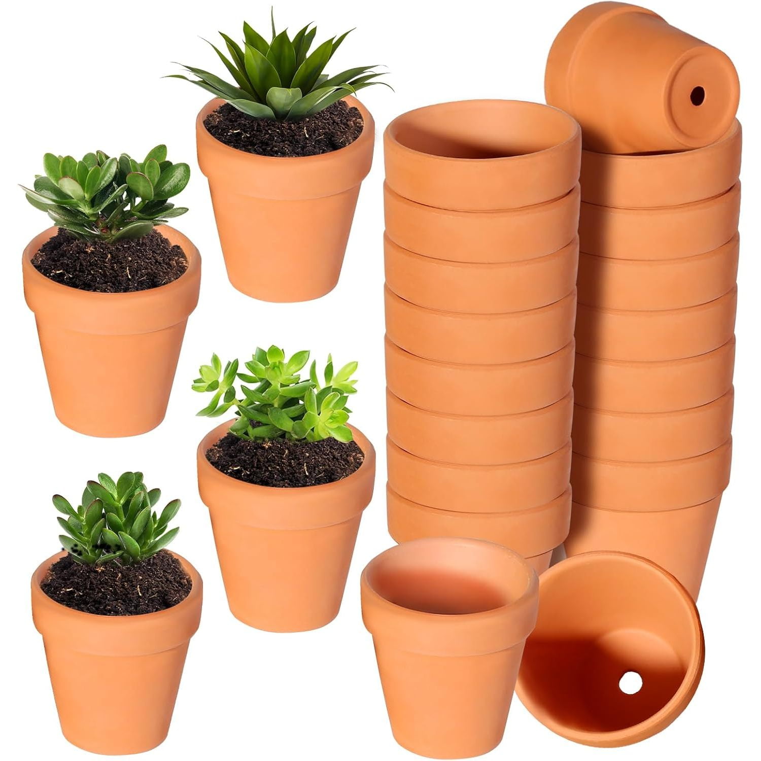 22Pcs 3 Inch Terracotta Pots Clay Flower Pots Cactus DIY Flower Pots 22pcs 3 inch terracotta pots clay flower pots cactus diy flower pots