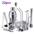 thumbnail image 1 of 22Pcs Cocktail Shaker Bartender Tool Set, Professional Shaker Mixer Making Kit Stainless Steel  Kit Bar Tool Set With 550ml Cocktail Shaker Maker, Bottle Opener,Jigger,Spoon, 1 of 7