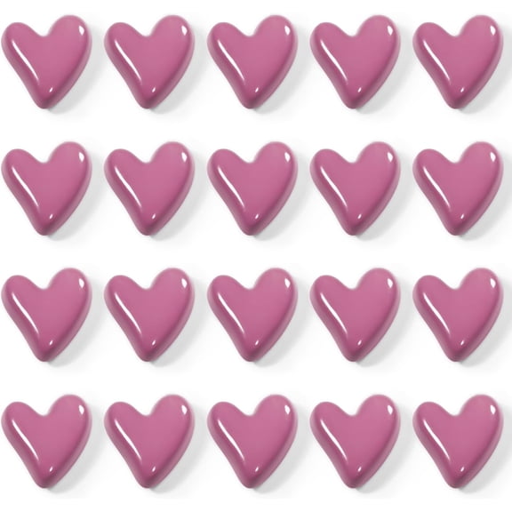 22Pcs Fridge Magnets,Cute Love Heart Decorative Magnets, Refrigerator Magnets for Whiteboard Cabinet Locker,Strong Holding Power,Rose red