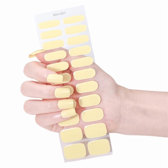22Pcs Gel Nail Stickers Set No UV Lamp Required Full Cover Nail Gel Wraps Quick Nail Application for Any Occasion