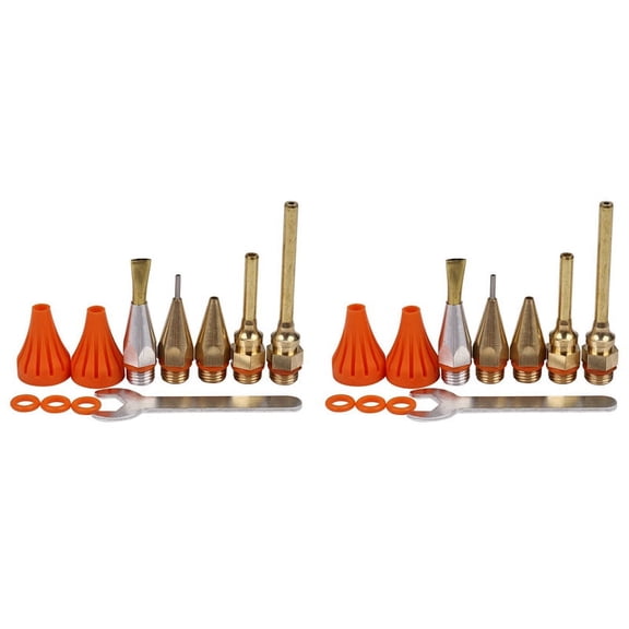22Pcs Glue Copper Nozzle Small-Bore Long Short Large Diameter Hot Melt Glue Accessories